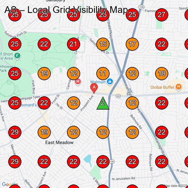 AS GeoGrid visibility map for Barber Shop in Levittown